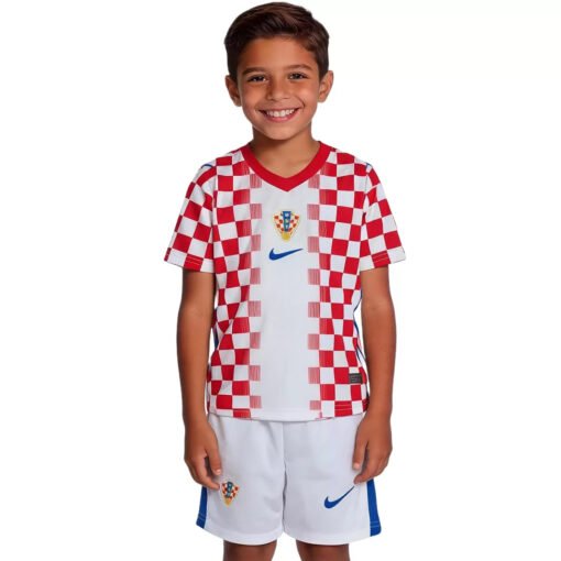 KidsCroatiaHomeJerseyKitWorldCup2026_2.jpg Kid's Croatia Home Soccer Jersey Kit 2026 World Cup