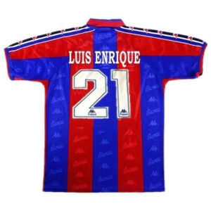 Luis Enrique #21 Barcelona 1996/97 Retro Home Jersey