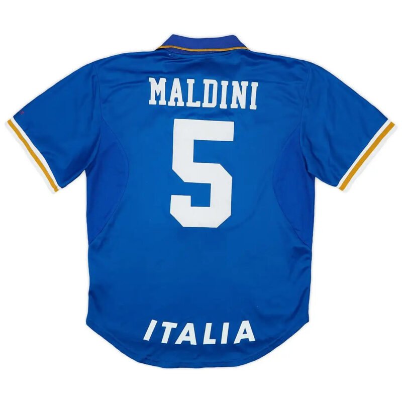Maldini #5 Italy 1996 Home Retro Football Jersey
