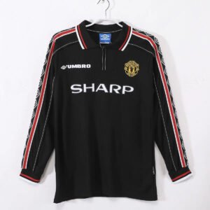 ManchesterUnited199899AwayLongSleeveRetroSoccerJerseyBlack_2.jpg Manchester United 1998/99 Away Long Sleeve Retro Soccer Jersey Black