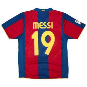 Messi #19 Barcelona 2007/08 Retro Home Soccer Jersey