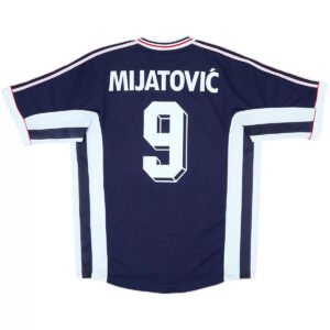 Mijatović #9 Yugoslavia 1998 Home Retro Football Jersey