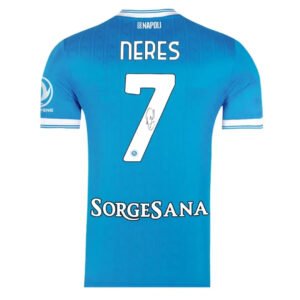 Napoli202526HomejerseySignedbyNeres7.jpg Napoli Home Soccer Jersey 2025/26 Signed by Neres #7
