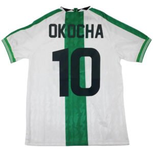 Okocha #10 Retro Nigeria Away Football Jersey 1996