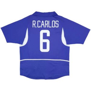 R.Carlos6RetroBrazilAwayJerseyWorldCup2002_2.jpg R.Carlos #6 Brazil 2002 Away Retro Football Jersey
