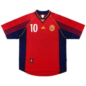 RAUL10RetroSpainHomeJerseyWorldCup1998_1.jpg RAÚL #10 Spain 1998 Home Retro Football Jersey