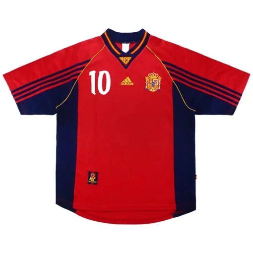 RAUL10RetroSpainHomeJerseyWorldCup1998_1.jpg RAÚL #10 Spain 1998 Home Retro Football Jersey