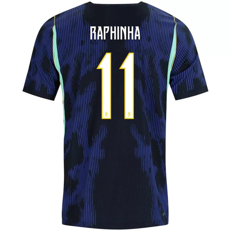 Raphinha11BrazilAwayMatchJerseyPlayerVersionWorldCup2026_1.jpg Raphinha #11 Brazil Away Soccer Jersey 2026 World Cup