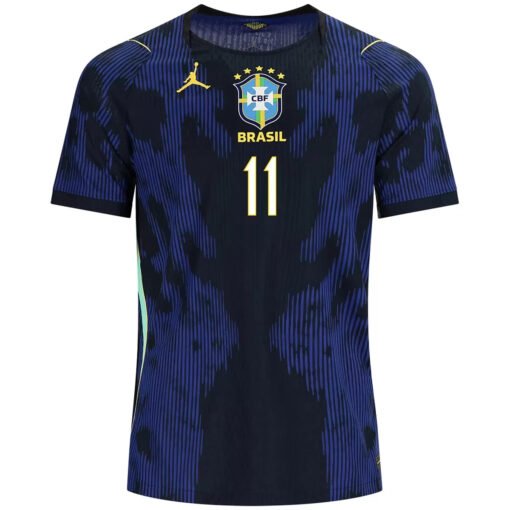 Raphinha11BrazilAwayMatchJerseyPlayerVersionWorldCup2026_2.jpg Raphinha #11 Brazil Away Soccer Jersey 2026 World Cup