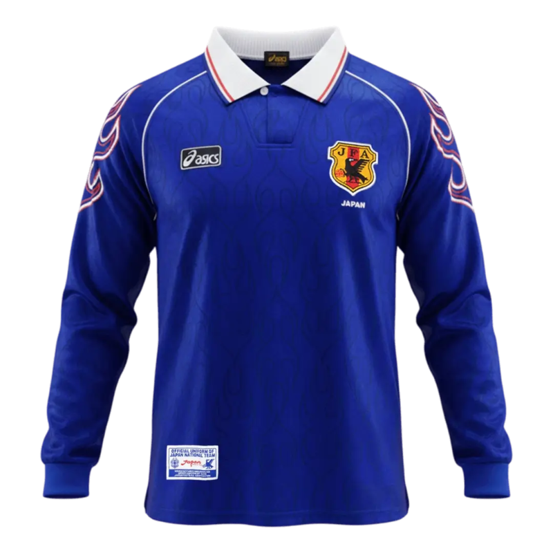 RetroSoccerJerseyJapanHomeLongSleeve1998_2_1.png Japan 1998 World Cup Home Retro Football Jersey Long Sleeve