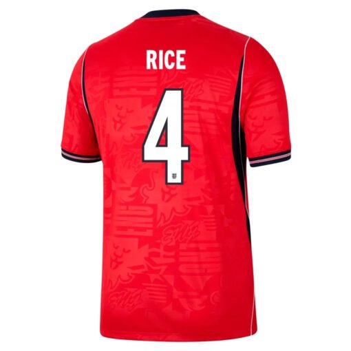 Rice #4 England Away Soccer Jersey 2026 World Cup