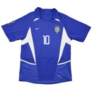 Rivaldo #10 Brazil 2002 Away Retro Football Jersey