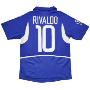 Rivaldo #10 Brazil 2002 Away Retro Football Jersey