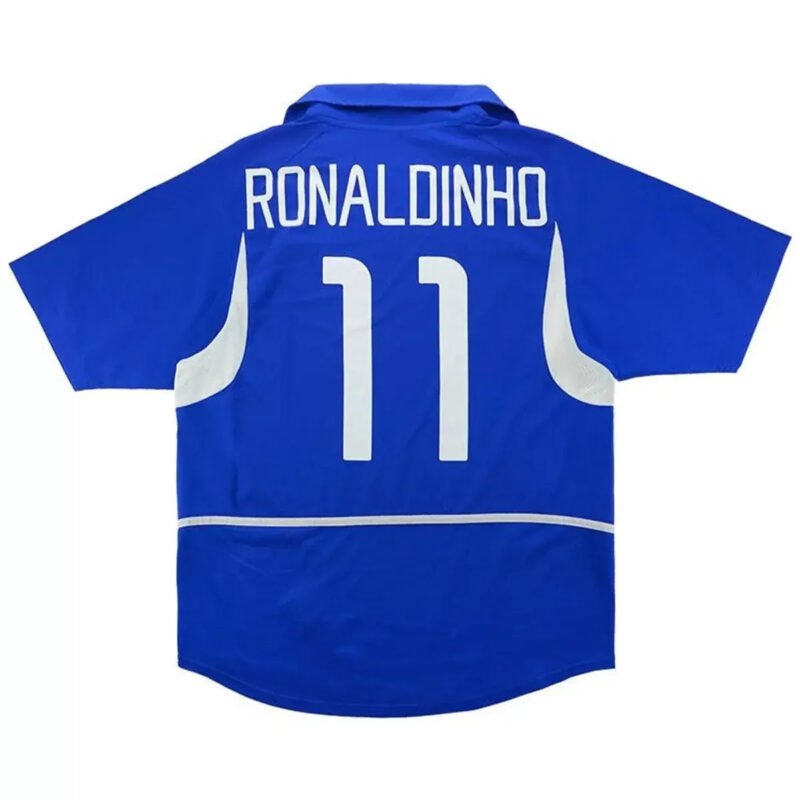 Ronaldinho #11 Brazil 2002 Away Retro Football Jersey