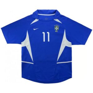 Ronaldinho #11 Brazil 2002 Away Retro Football Jersey