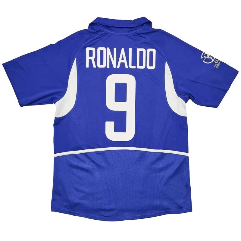 Ronaldo #9 Brazil 2002 Away Retro Football Jersey