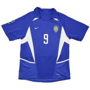 Ronaldo9RetroBrazilAwayJerseyWorldCup2002_4.jpg Ronaldo #9 Brazil 2002 Away Retro Football Jersey