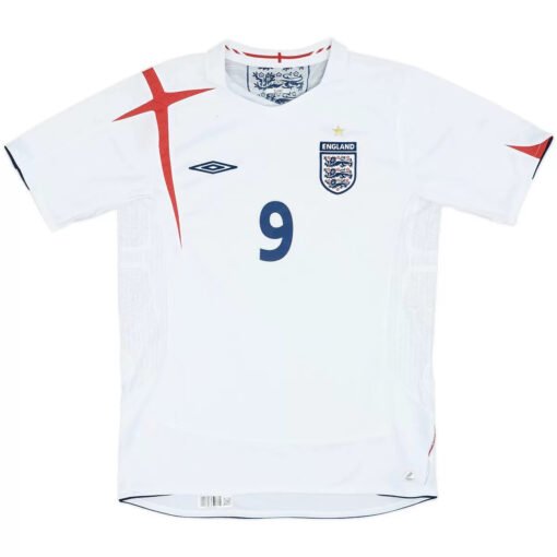 Rooney9RetroEnglandHomeJerseyWorldCup2006_3.jpg Rooney #9 Retro England 2006 Home Football Jersey