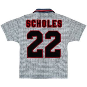 Scholes_22RetroManchesterUnitedAwayJersey199596.jpg Scholes #22 Manchester United 1995/96 Third Away Retro Soccer Jersey