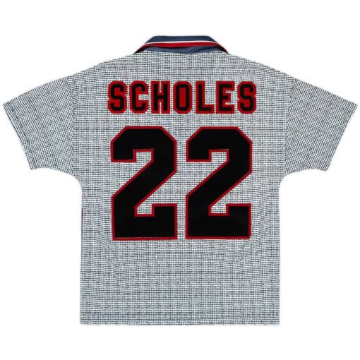 Scholes_22RetroManchesterUnitedAwayJersey199596.jpg Scholes #22 Manchester United 1995/96 Third Away Retro Soccer Jersey