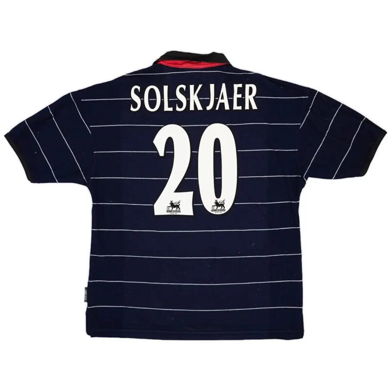 Solskjaer #20 Retro Manchester United 1999/00 Away Soccer Jersey