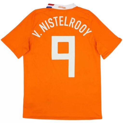V. NISTELROOY #9 Netherlands Euro 2008 Home Retro Soccer Jersey