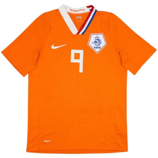 V. NISTELROOY #9 Netherlands Euro 2008 Home Retro Soccer Jersey