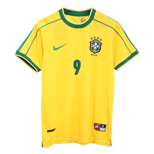 ae77df0b0eb9b2b53955c5b45ecedd60.png RONALDO #9 Retro 1998 Brazil Home Football Jersey - World Cup