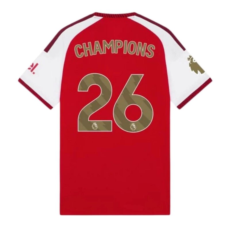 Buy Champions #26 Arsenal Home Soccer Jersey 2026/27 with Badge