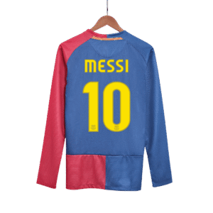 MESSI #10 Barcelona 2008/09 Home Long Sleeve Retro Soccer Jersey - UCL Final