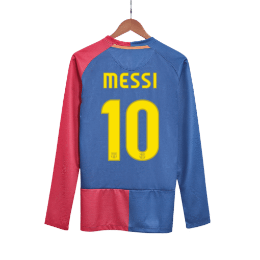 MESSI #10 Barcelona 2008/09 Home Long Sleeve Retro Soccer Jersey - UCL Final