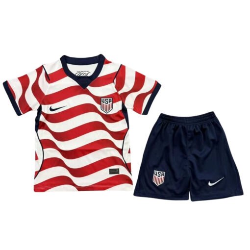 USMNT Home Kid's Soccer Kit (Jersey+Shorts) 2026